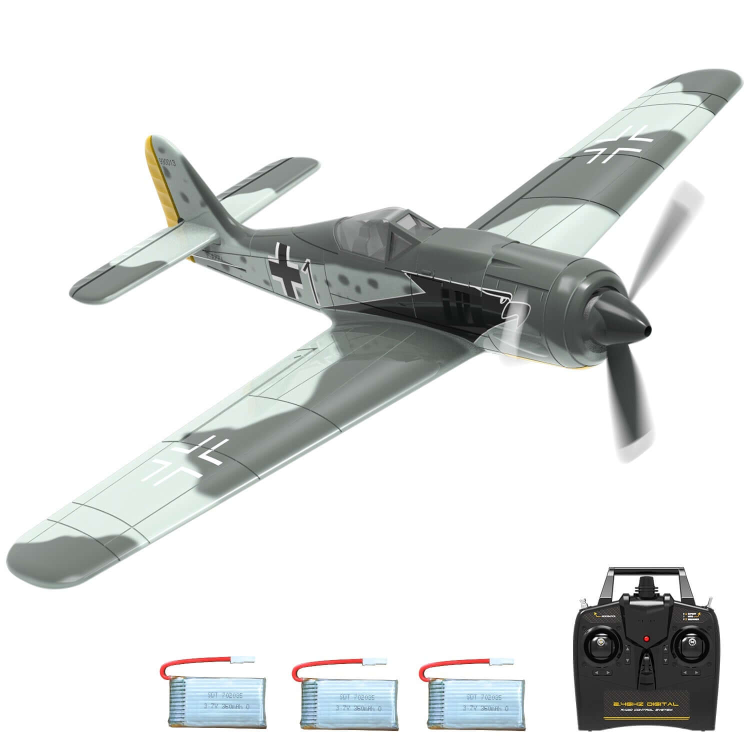 Volantex RC 2.4GHz German Warplane FW190 with Gyro Stabilization & One-Key Aerobatics | KIDS TOY LOVER