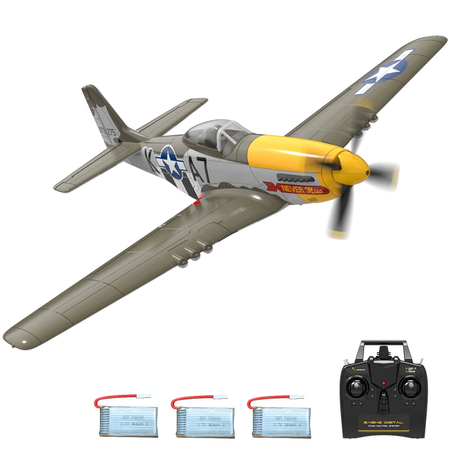 P51D RC Airplane, 4-Channel Brushless Motor | VOLANTEXRC | KIDS TOY LOVER