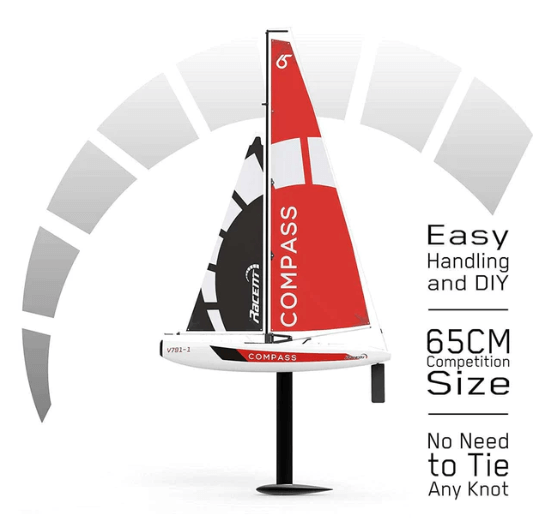 VolantexRC Compass 650mm RC Sailboat - Competition Ready, Durable, Easy Assembly | KIDS TOY LOVER