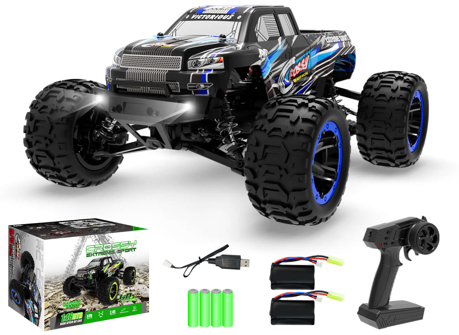 RC Truck All Terrain RC Car 30MPH High Speed 4WD RC Monster 2024 Truck 2.4 GHz