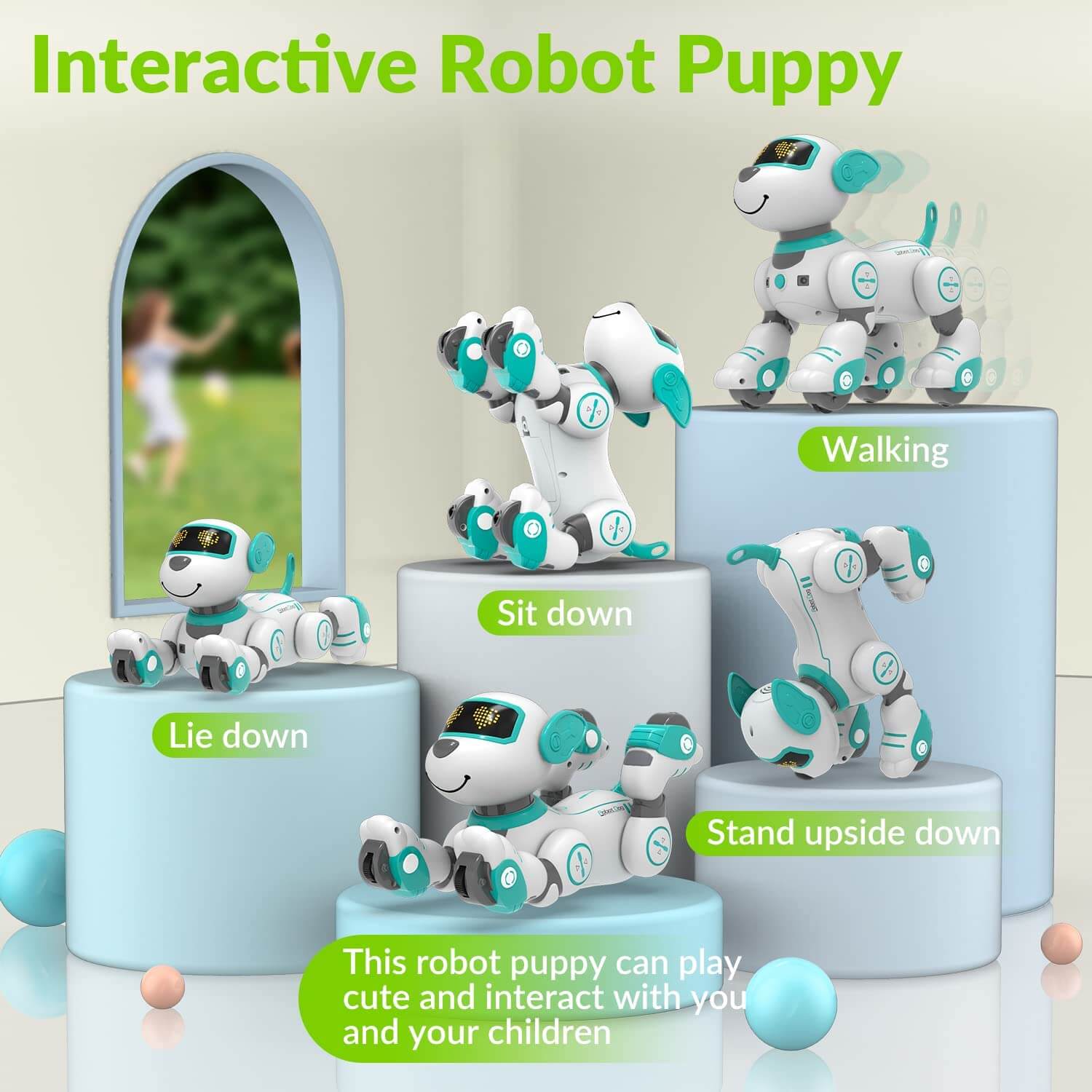 STEMTRON Programmable Robot Dog Toy - Dancing, Remote Control, 3 Colors | KIDS TOY LOVER