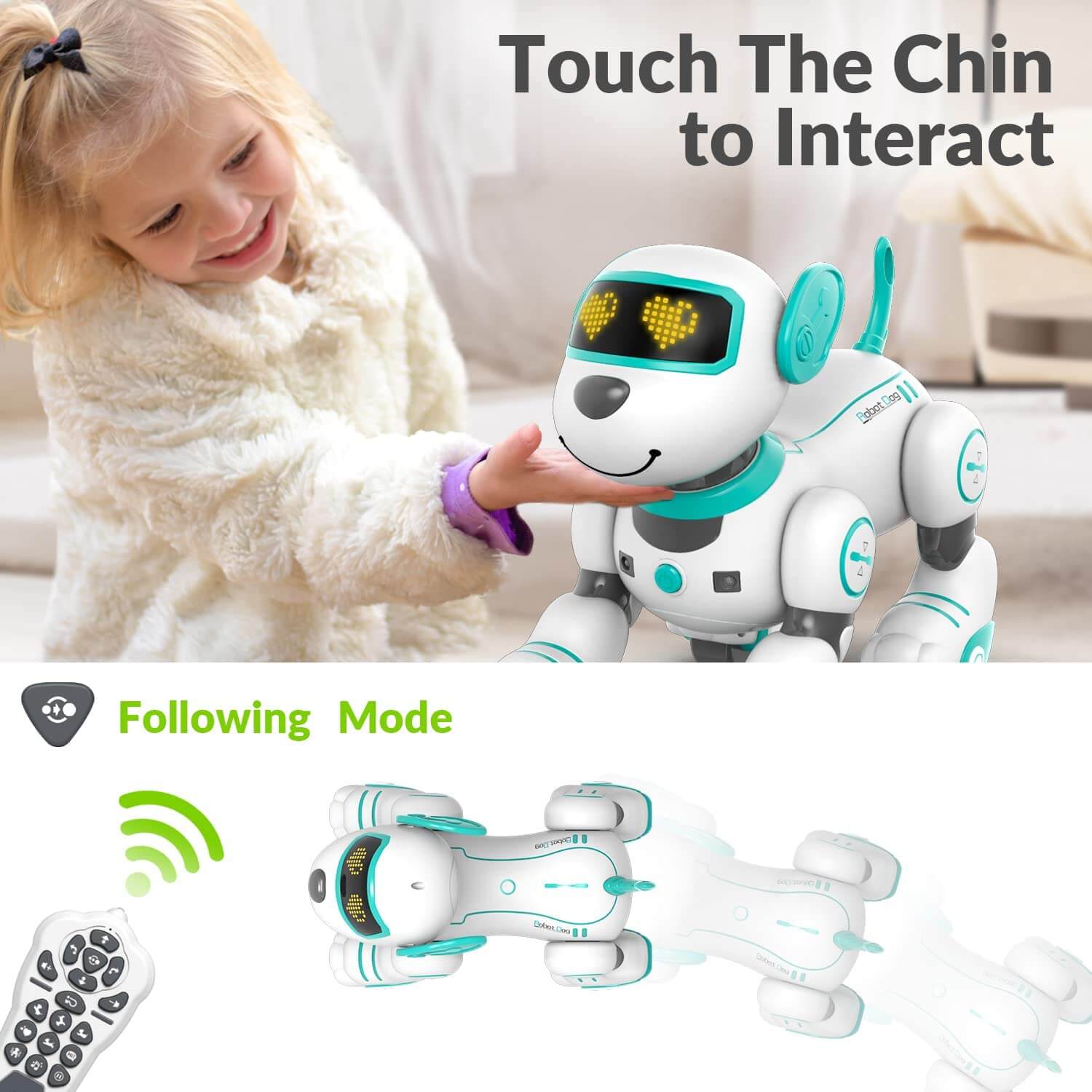 STEMTRON Programmable Robot Dog Toy - Dancing, Remote Control, 3 Colors | KIDS TOY LOVER