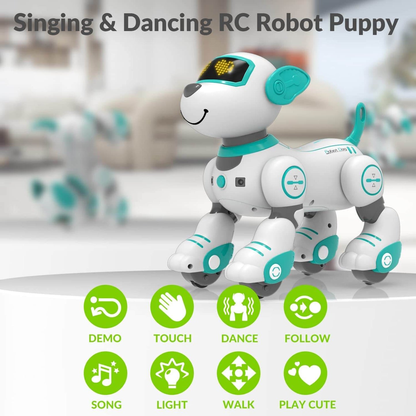 STEMTRON Programmable Robot Dog Toy - Dancing, Remote Control, 3 Colors | KIDS TOY LOVER