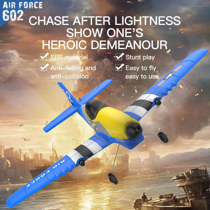 P51D Mustang Glider RC Plane KF602 with EPP Foam, Dual Motors, 20 Min Flight | KIDS TOY LOVER