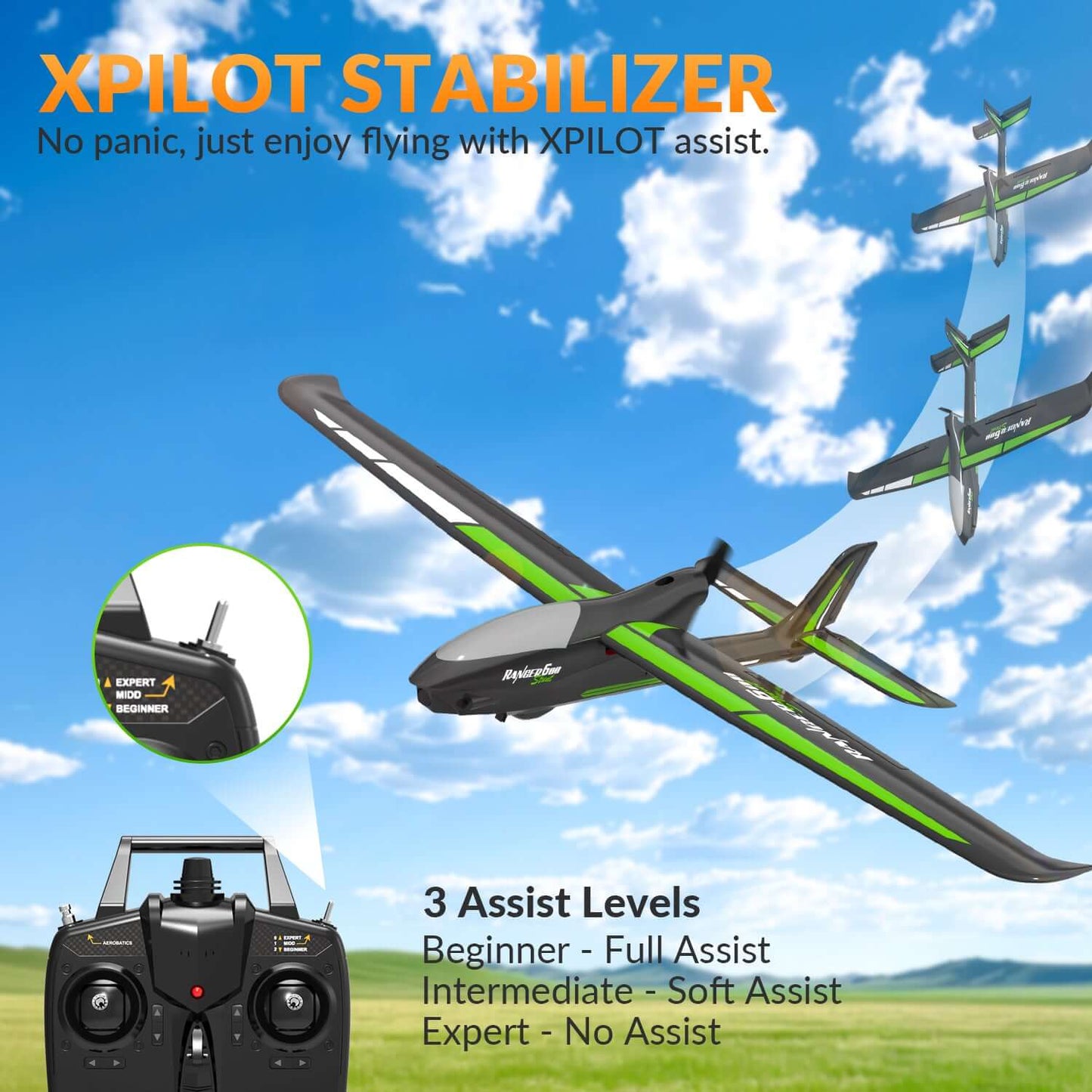 Ranger 600 RC Airplane - 4-Channel | VOLANTEXRC | KIDS TOY LOVER