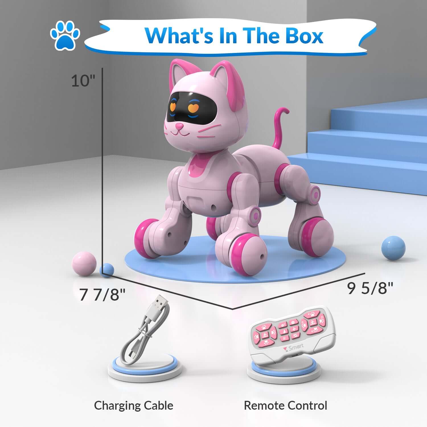 STEMTRON Programmable Robot Cat - Interactive, Remote Control, Music & Dance | KIDS TOY LOVER