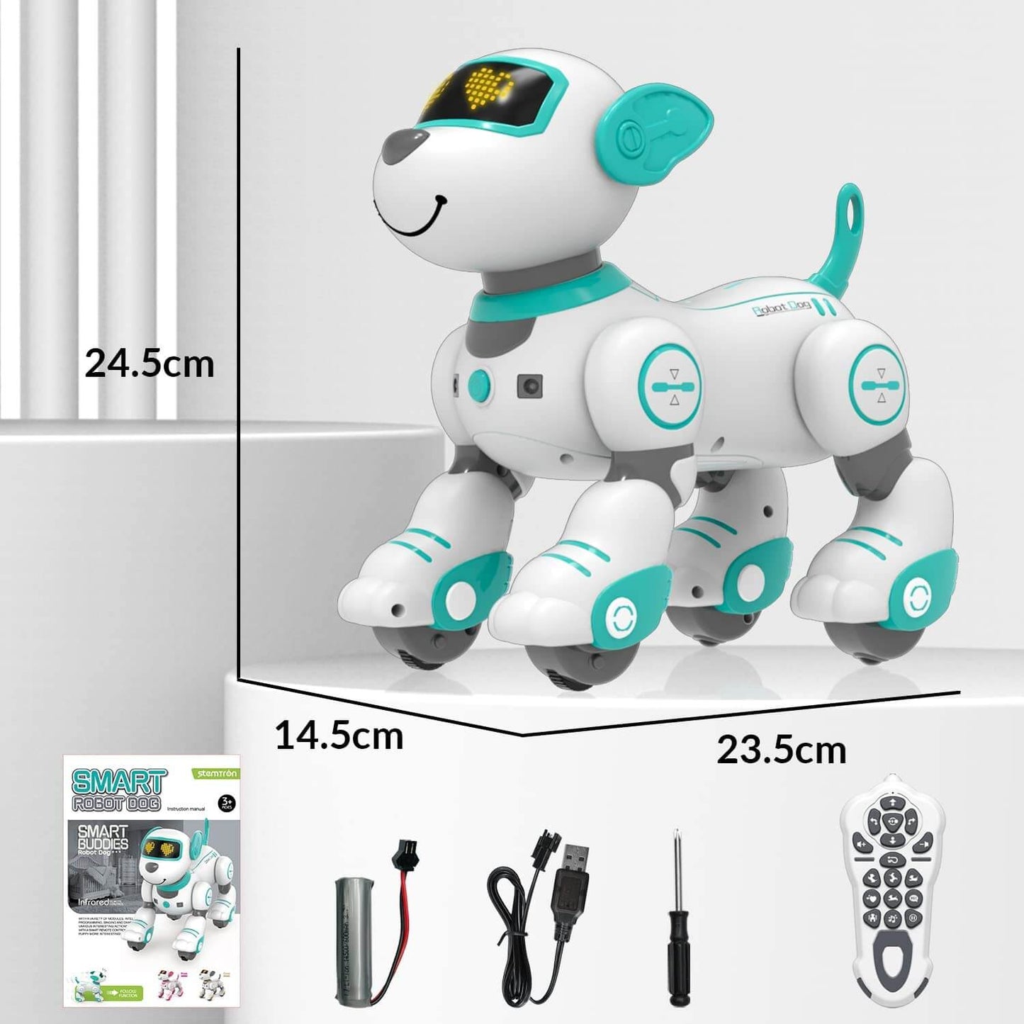 STEMTRON Programmable Robot Dog Toy - Dancing, Remote Control, 3 Colors | KIDS TOY LOVER