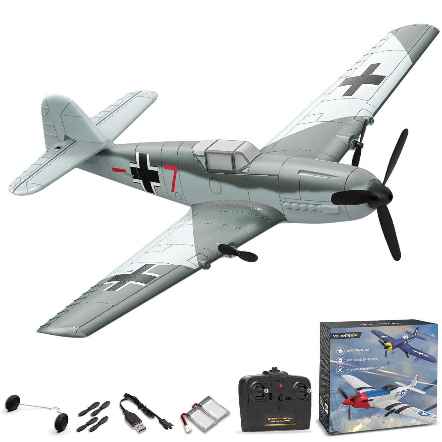 Volantex RC BF109 E 3CH RTF w/ Gyro, EPP, Grey, Beginner-Friendly | KIDS TOY LOVER