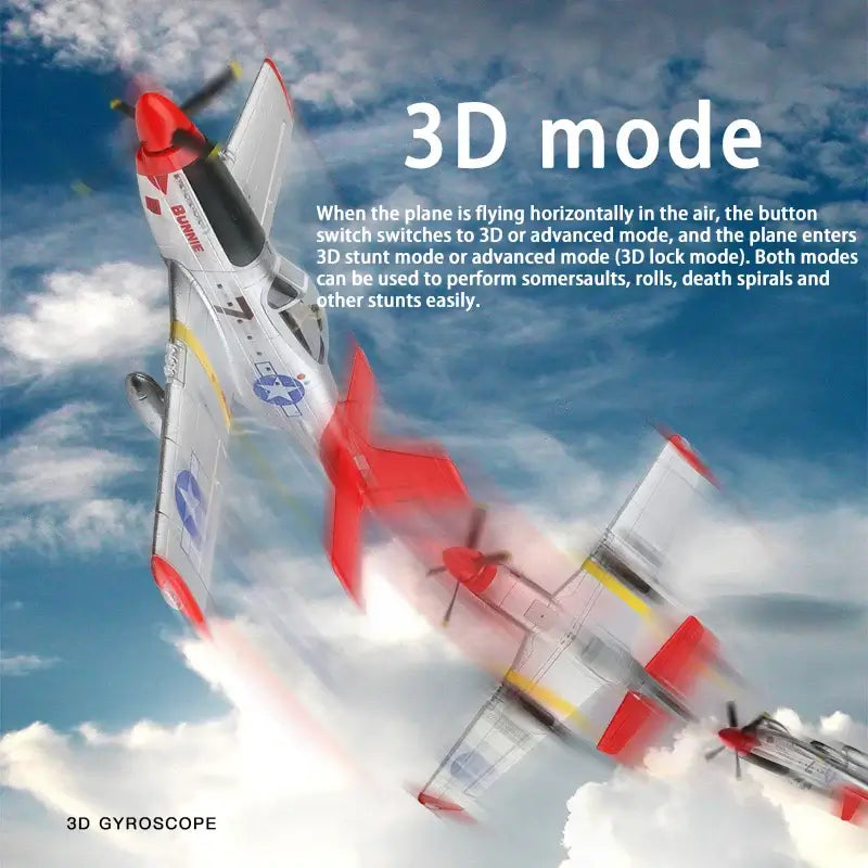 Wltoys XK A280 RC Plane P51D, 3D/6G LED, 2.4GHz, Brushless Motor, 560mm Wing | KIDS TOY LOVER