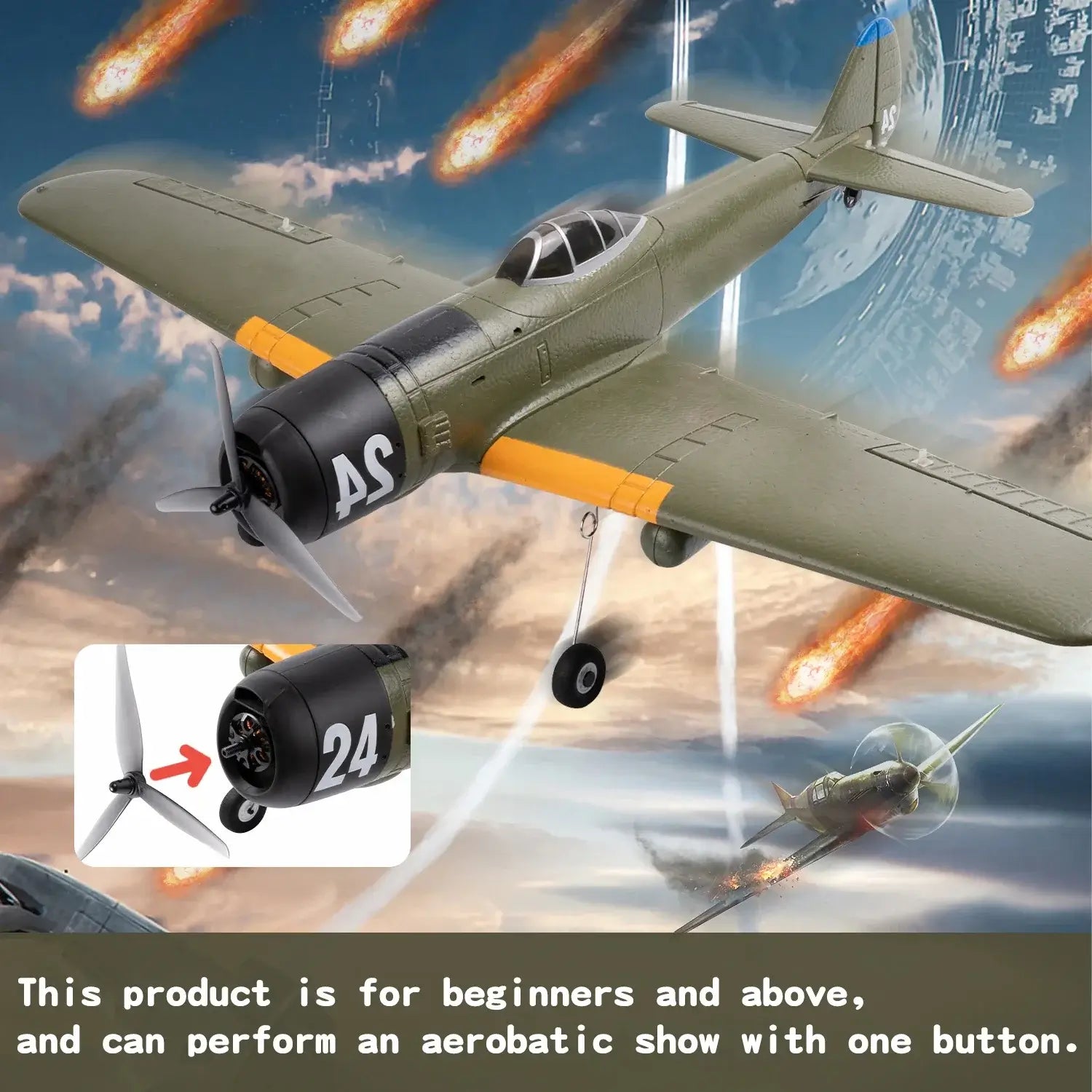 Ki84 WWII Fighter 690mm 4CH Built-in Gyro 3D/6G EPP RC Airplane RTF with SBUS GPS | KIDS TOY LOVER