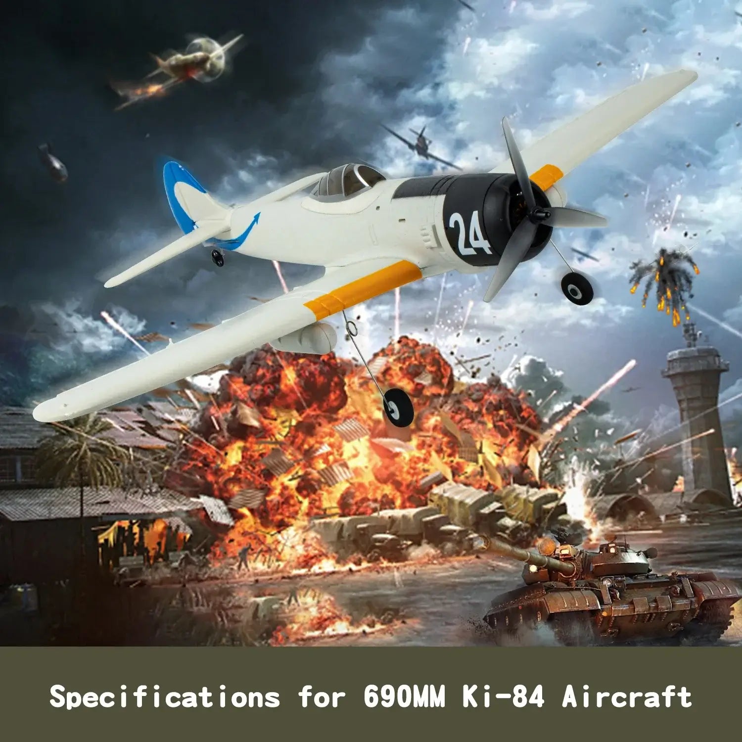 Ki84 WWII Fighter 690mm 4CH Built-in Gyro 3D/6G EPP RC Airplane RTF with SBUS GPS | KIDS TOY LOVER