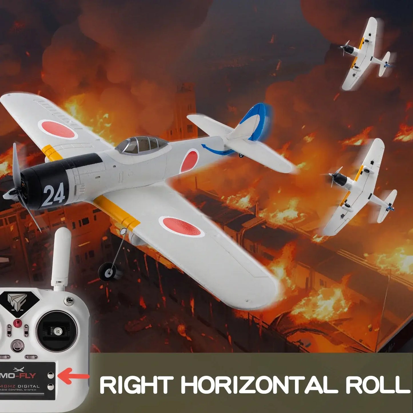 Ki84 WWII Fighter 690mm 4CH Built-in Gyro 3D/6G EPP RC Airplane RTF with SBUS GPS | KIDS TOY LOVER