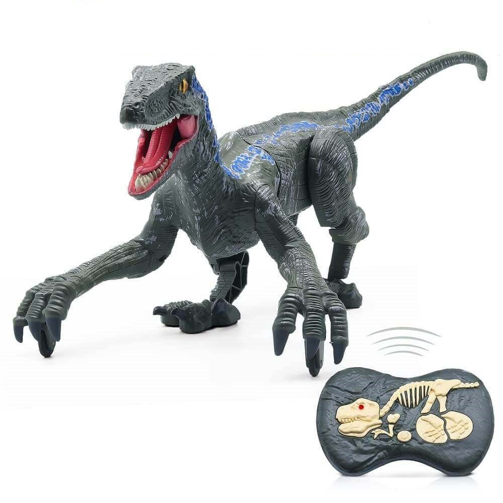 RC Velociraptor Dinosaur Toy with LED Lights & Roaring Sounds - Jurassic Fun | KIDS TOY LOVER