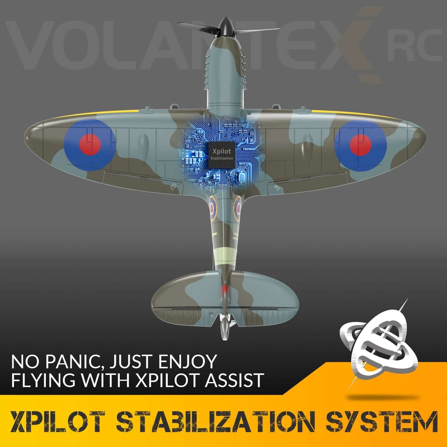 Volantexrc Blue Spitfire RC Airplane for Kids with 4-CH Xpilot Gyro Stabilizer | KIDS TOY LOVER